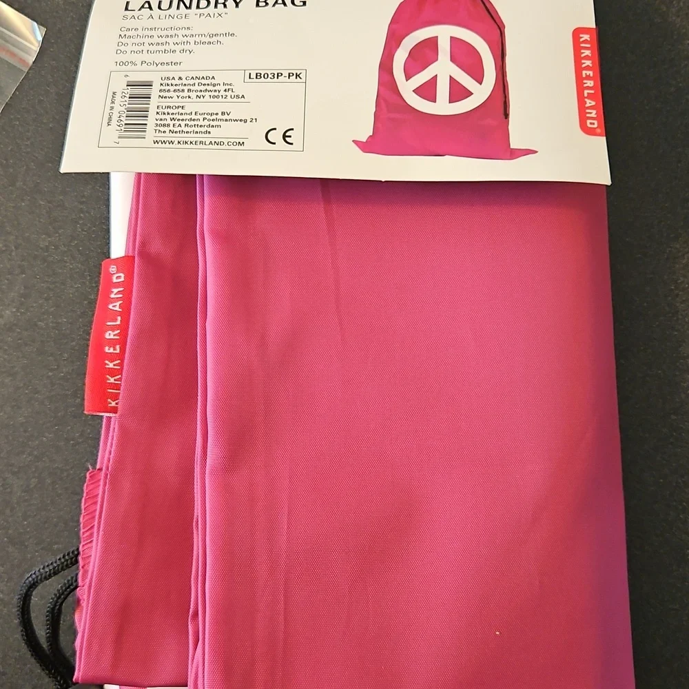 Kikkerland Pink Peace Laundry Bag